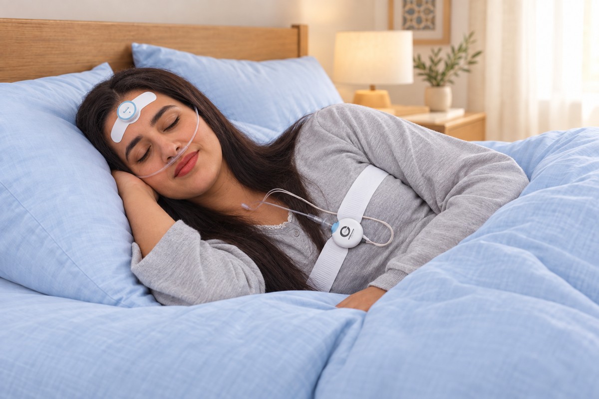 Enregistrement du sommeil avec Somfit à domicile
